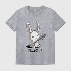 Мужская футболка Милый зайчик с дубинкой