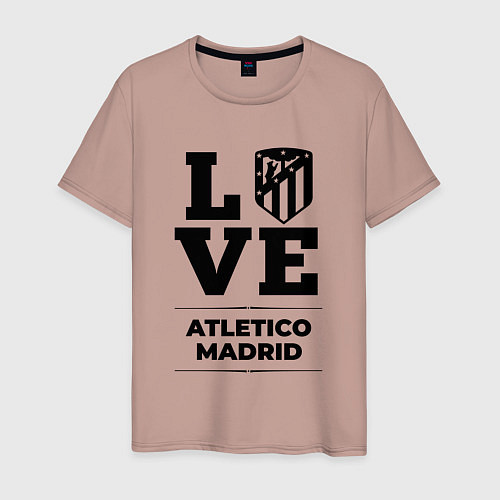 Мужская футболка Atletico Madrid Love Классика / Пыльно-розовый – фото 1