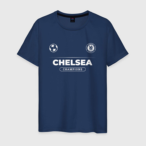 Мужская футболка Chelsea Форма Чемпионов / Тёмно-синий – фото 1