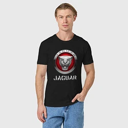 Футболка хлопковая мужская JAGUAR Jaguar, цвет: черный — фото 2