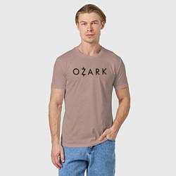 Футболка хлопковая мужская Ozark black logo, цвет: пыльно-розовый — фото 2