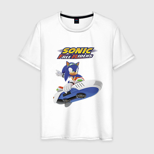 Мужская футболка Sonic Free Riders Hedgehog Racer / Белый – фото 1