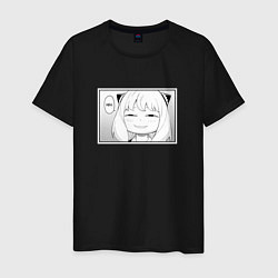 Футболка хлопковая мужская Spy Family Heh Семья Шпиона, цвет: черный