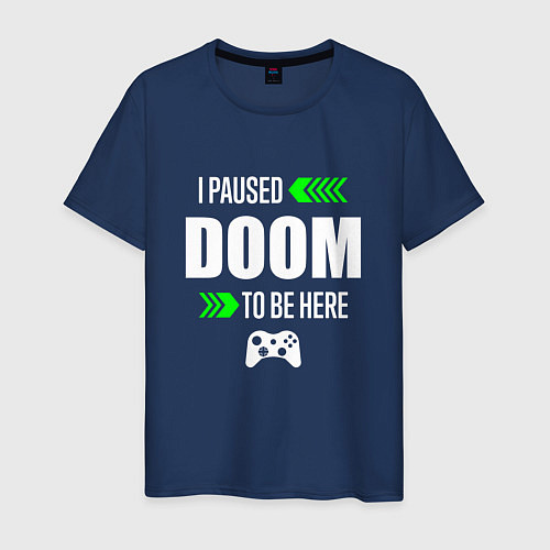 Мужская футболка Doom I Paused / Тёмно-синий – фото 1