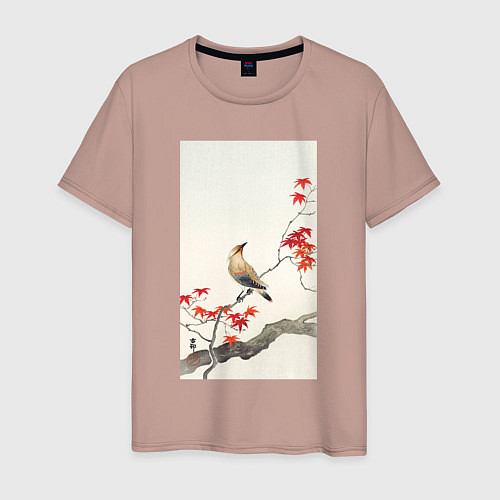 Мужская футболка Japanese Plague Bird on Maple / Пыльно-розовый – фото 1