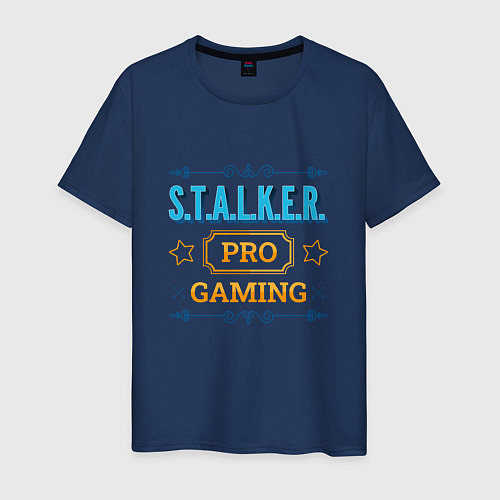 Мужская футболка S T A L K E R PRO Gaming / Тёмно-синий – фото 1