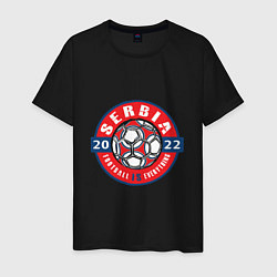 Футболка хлопковая мужская Serbia 2022, цвет: черный