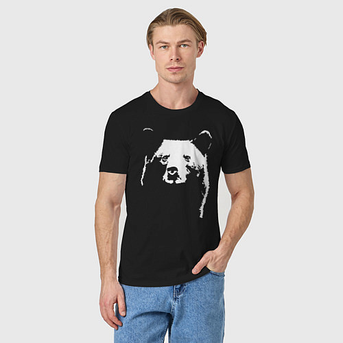 Мужская футболка Медвежий лик / Черный – фото 3