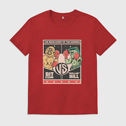 Мужская футболка Биткоин против доллара Афиша Dollar vs Bitcoin