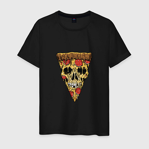 Мужская футболка Pizza - Skull / Черный – фото 1