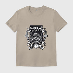 Футболка хлопковая мужская American Skull, цвет: миндальный