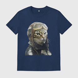 Мужская футболка Кот - пилот The pilot Cat