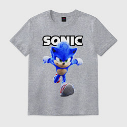 Футболка хлопковая мужская Sonic the Hedgehog 2022, цвет: меланж