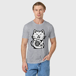 Футболка хлопковая мужская JDM Cat & Engine Japan, цвет: меланж — фото 2