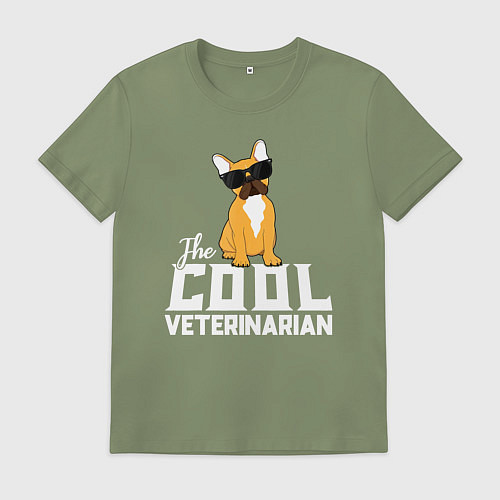 Мужская футболка Крутой ветеринар французский бульдог / Авокадо – фото 1