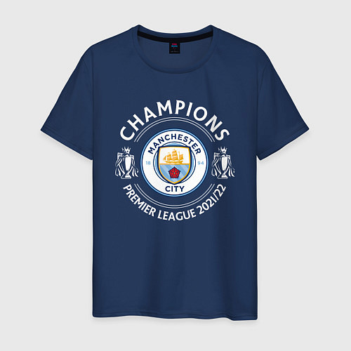 Мужская футболка Manchester City Champions 2122 / Тёмно-синий – фото 1