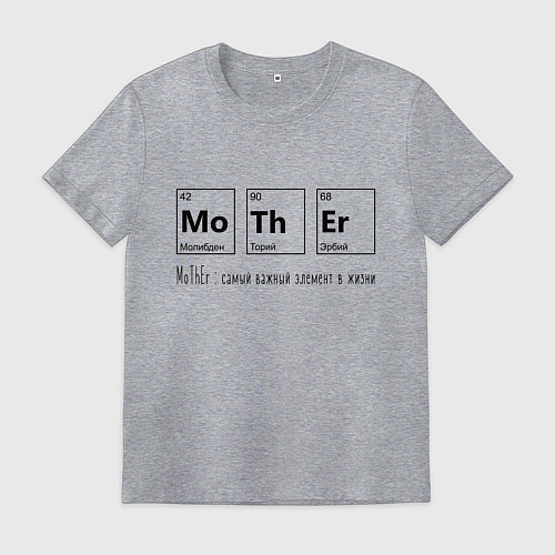 Мужская футболка MoThEr химические элементы / Меланж – фото 1