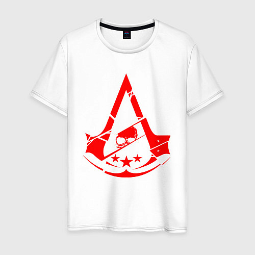 Мужская футболка Assassins creed череп Три звезды / Белый – фото 1