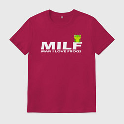 Футболка хлопковая мужская MILF Man I Love Frogs, цвет: маджента