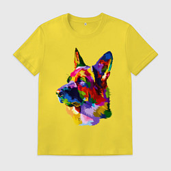 Мужская футболка Немецкие овчарки красочная голова