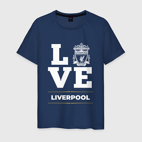 Мужская футболка Liverpool Love Classic / Тёмно-синий – фото 1