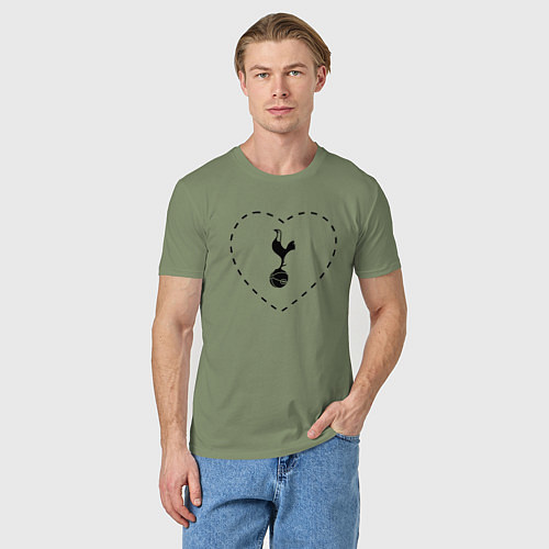 Мужская футболка Лого Tottenham в сердечке / Авокадо – фото 3