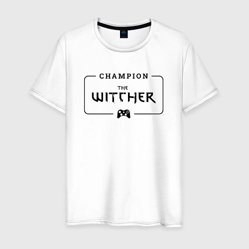 Мужская футболка The Witcher Gaming Champion: рамка с лого и джойст / Белый – фото 1