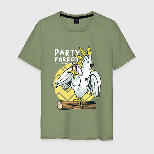 Мужская футболка Попугай тусовщик Party Parrot / Авокадо – фото 1