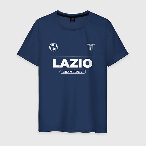 Мужская футболка Lazio Форма Чемпионов / Тёмно-синий – фото 1