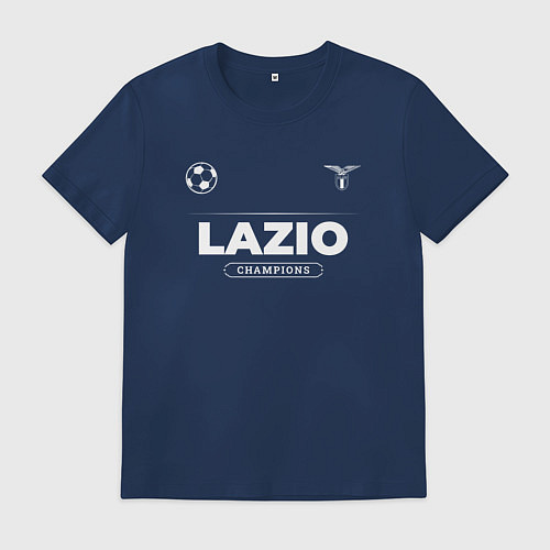 Мужская футболка Lazio Форма Чемпионов / Тёмно-синий – фото 1