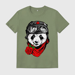 Мужская футболка Панда с розой во рту