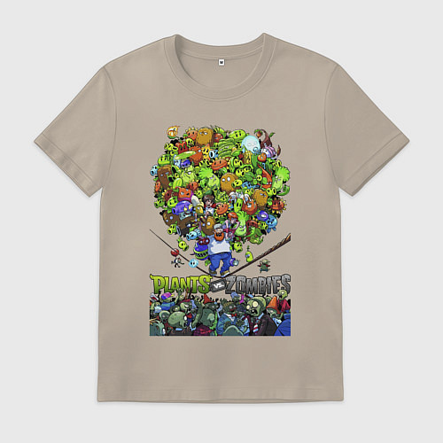 Мужская футболка Crazy Dave plants / Миндальный – фото 1