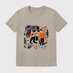 Футболка хлопковая мужская MUSICAL, цвет: миндальный