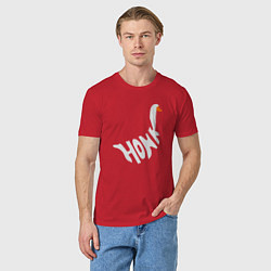 Футболка хлопковая мужская Honk White Гусь Белый, цвет: красный — фото 2