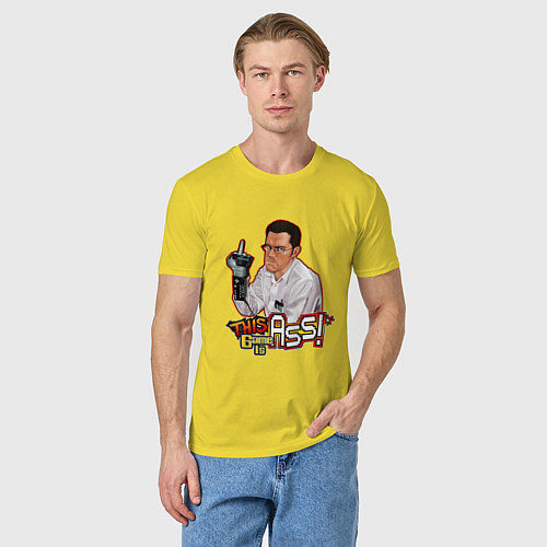 Мужская футболка AVGN - Angry Video Game Nerd / Желтый – фото 3