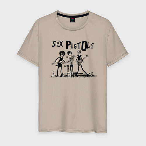 Мужская футболка Арт на группу Sex Pistols / Миндальный – фото 1