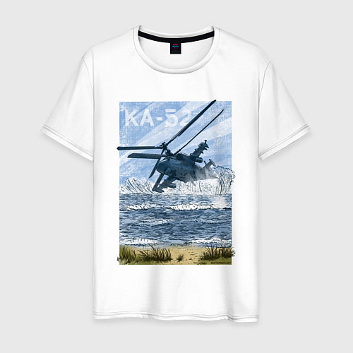 Мужская футболка Вертолет КА-52 / Белый – фото 1