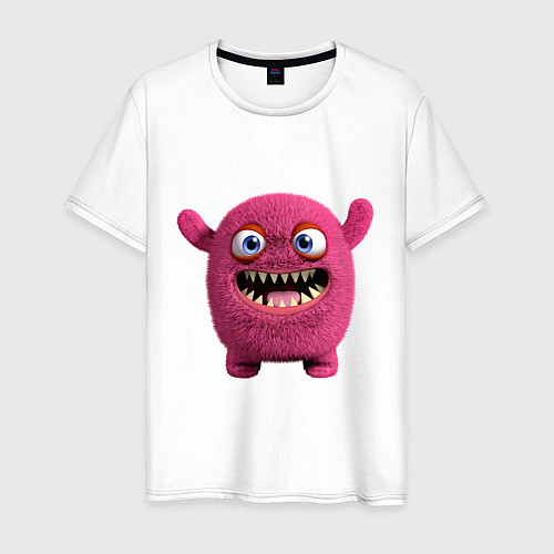 Мужская футболка FLUFFY COLORED MONSTER / Белый – фото 1