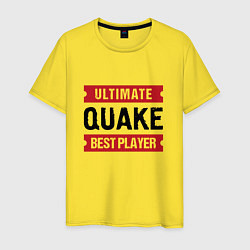 Футболка хлопковая мужская Quake: таблички Ultimate и Best Player, цвет: желтый