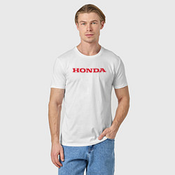 Футболка хлопковая мужская HONDA ХОНДА LOGO спина, цвет: белый — фото 2