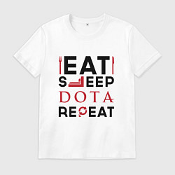 Мужская футболка Надпись: Eat Sleep Dota Repeat