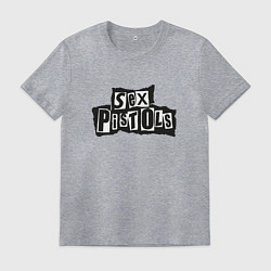 Футболка хлопковая мужская Секс Пистолз Логотип, цвет: меланж