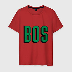 Футболка хлопковая мужская BOS - Boston, цвет: красный