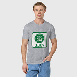 Футболка хлопковая мужская Bos Celtics, цвет: меланж — фото 2