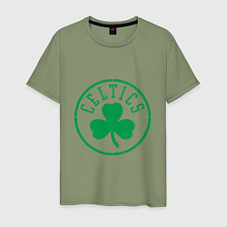 Футболка хлопковая мужская Celtics - Селтикс, цвет: авокадо