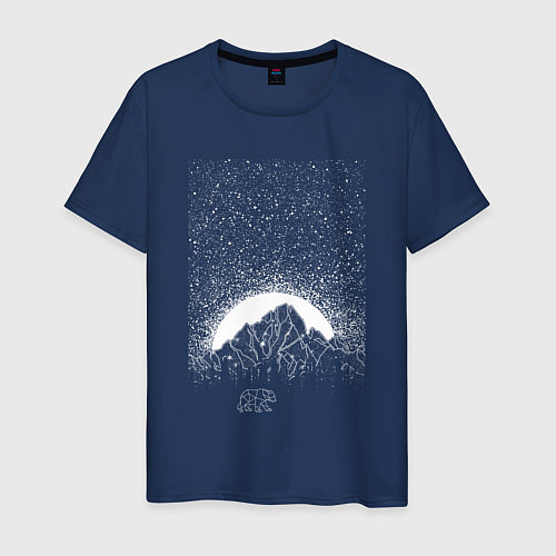 Мужская футболка Звёздное небо и медведь / Тёмно-синий – фото 1