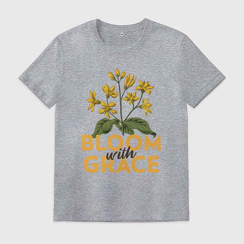 Мужская футболка Bloom with grace / Меланж – фото 1