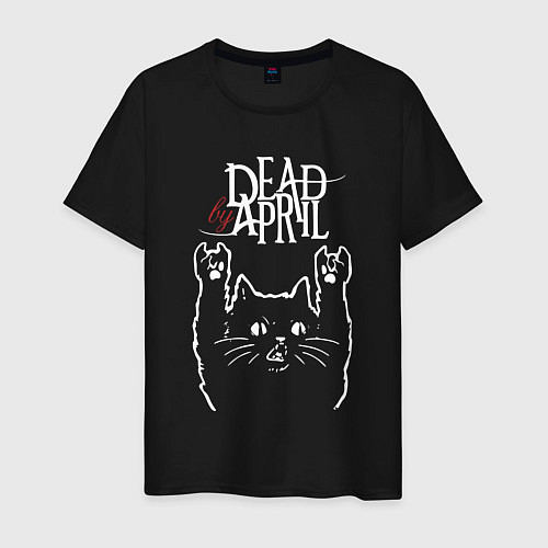 Мужская футболка Dead by April Рок кот / Черный – фото 1