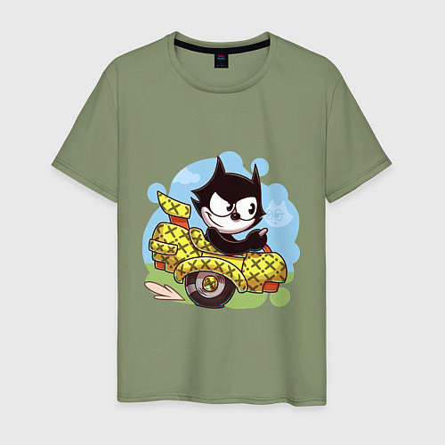Мужская футболка Felix - the cat / Авокадо – фото 1