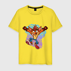 Футболка хлопковая мужская Crash Bandicoot - Its About Time, цвет: желтый